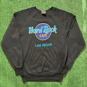 Vintage 80s 90s Hard Rock Cafe Las Vegas Crewneck Sweatshirt Size Medium USA